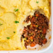 Vegan Shepherd’s pie with a serving removed