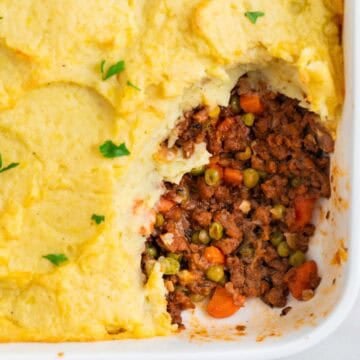 Vegan Shepherd's pie with a serving removed