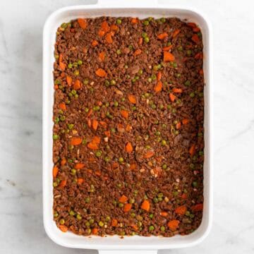 Filling in the baking dish