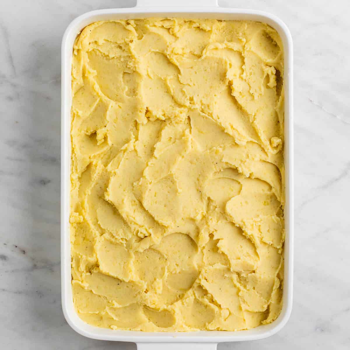 Mashed potato topping added
