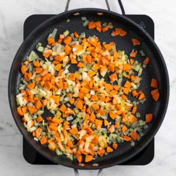 Onion and carrots cooking